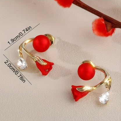 ARETES AERCUFF DE PERLAS ROJAS™